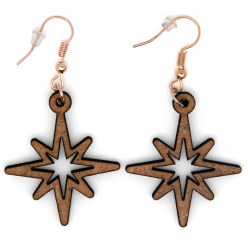 Boucles d'oreille en bois "Étoile"
