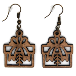 Boucles d'oreille en bois "Cadeaux de Noël"