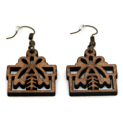 Boucles d'oreille en bois "Cadeaux de Noël"