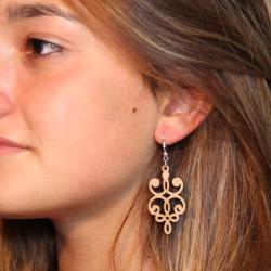 Boucles d'oreille en bois "Mélissa"