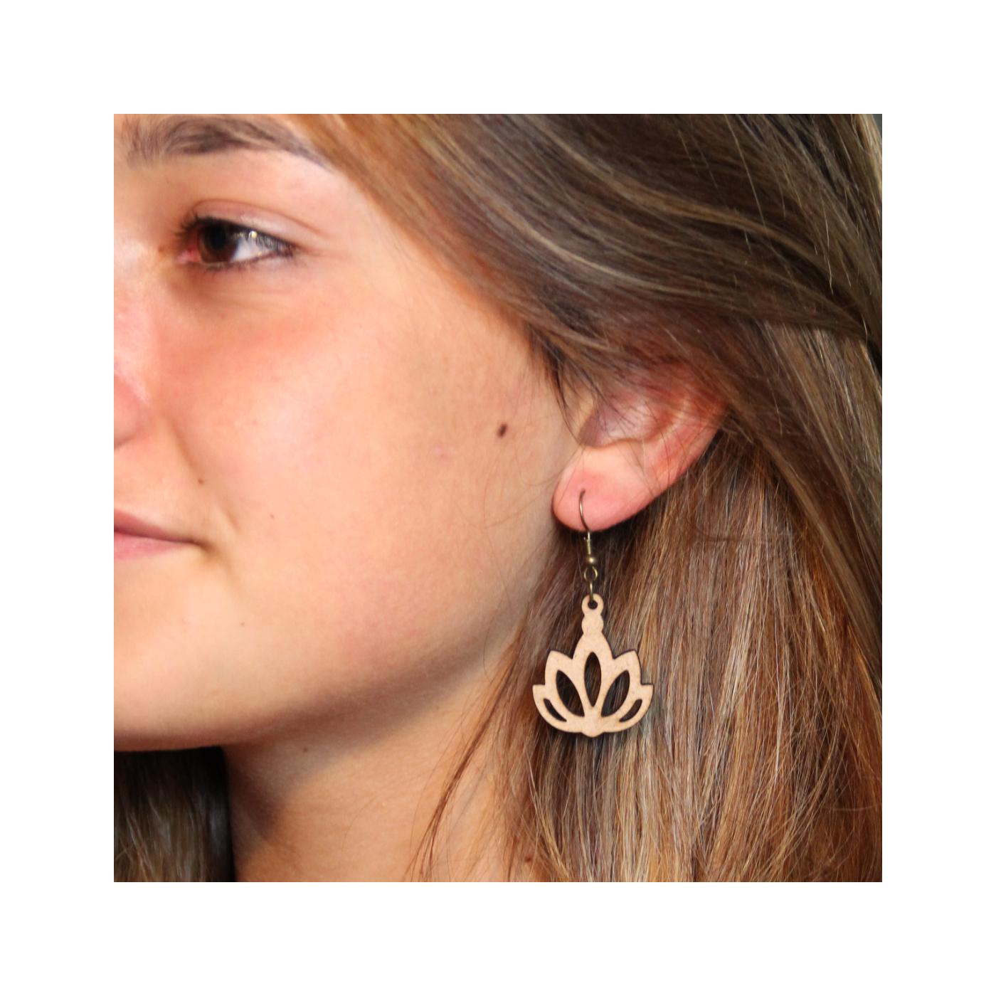 Boucles d'oreille en bois "pauline"