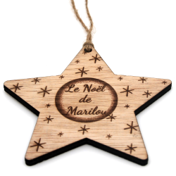 Boule de Noël personnalisé en bois "Étoile"