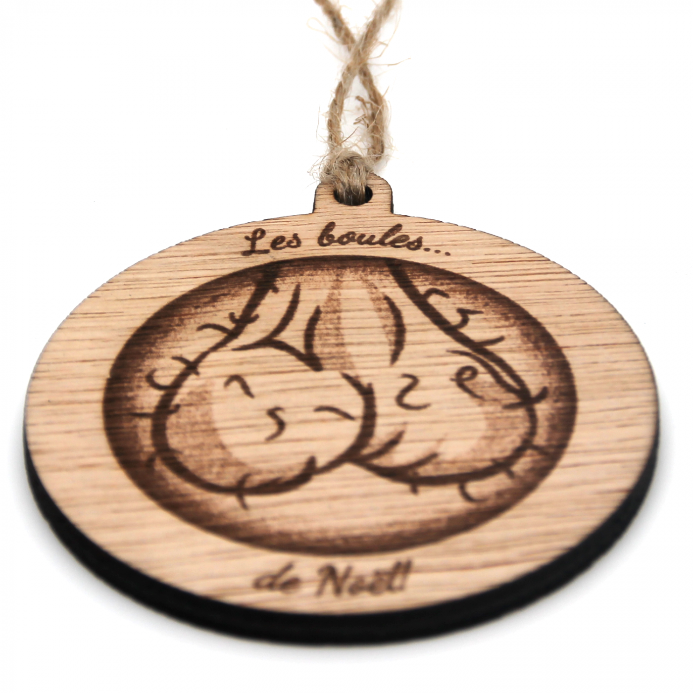Boule de Noël personnalisé en bois "Baloches"