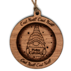 Boule de Noël personnalisé en bois "Manif"