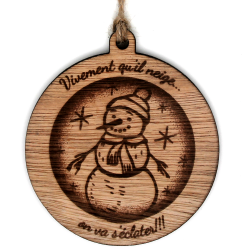 Boule de Noël personnalisé en bois "Bonhomme"