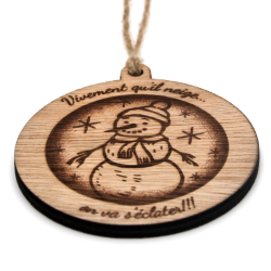 Boule de Noël personnalisé en bois "Bonhomme"