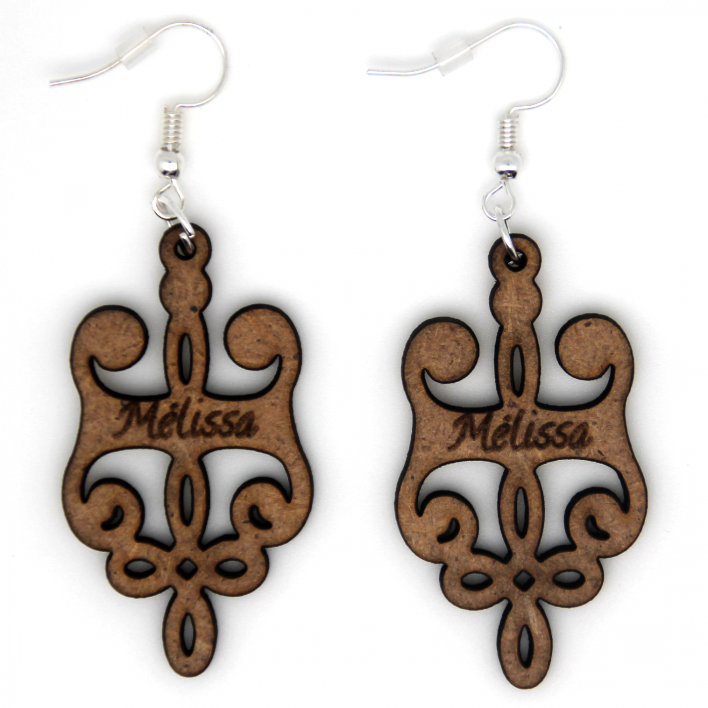 Boucles d'oreille en bois "Mélissa"