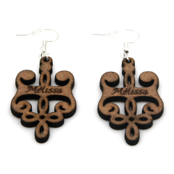 Boucles d'oreille en bois "Mélissa"