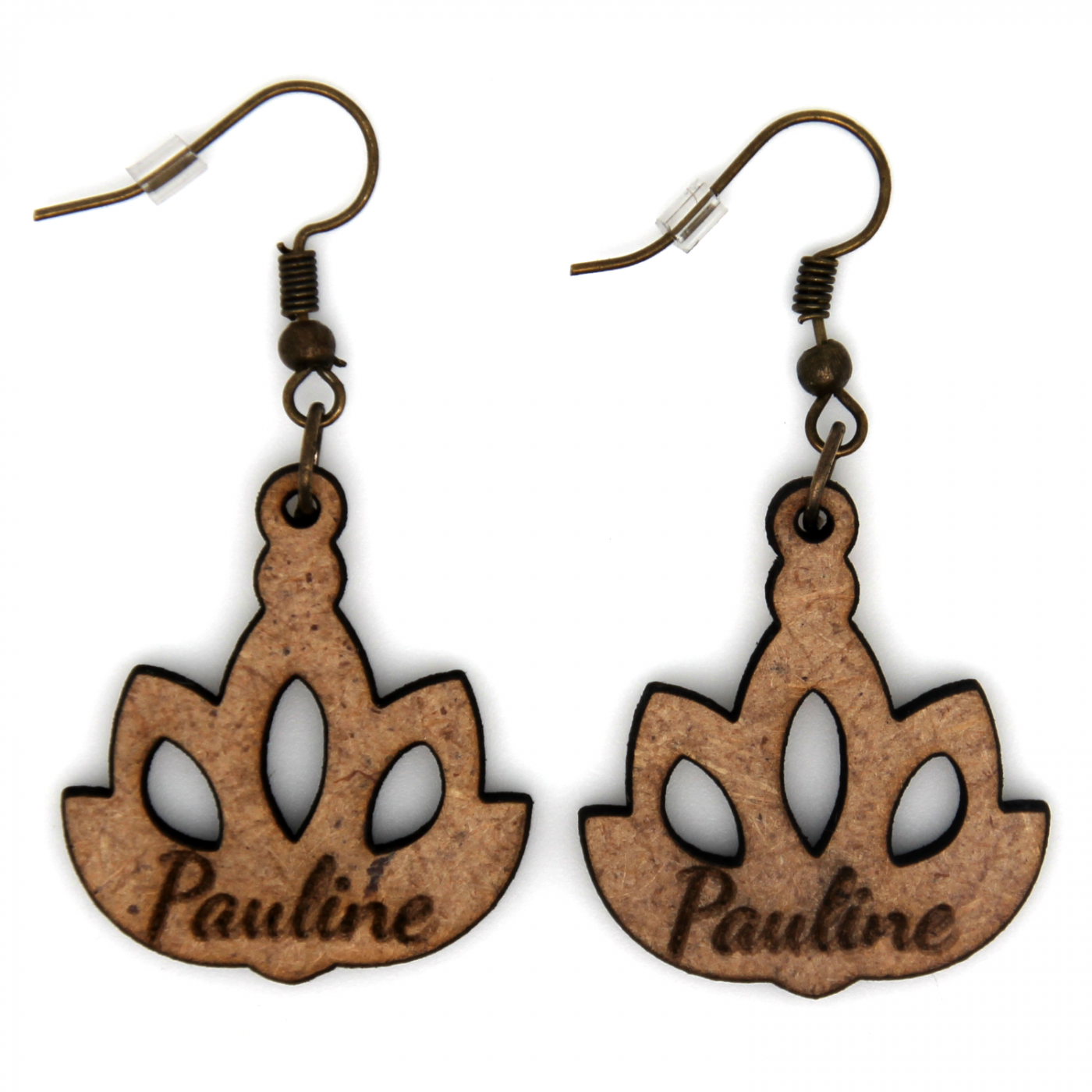 Boucles d'oreille en bois "pauline"