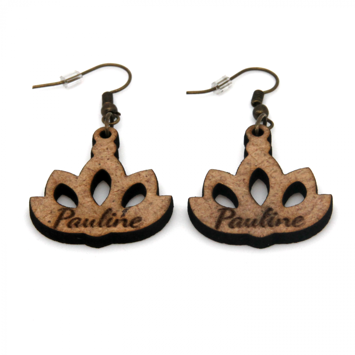 Boucles d'oreille en bois "pauline"