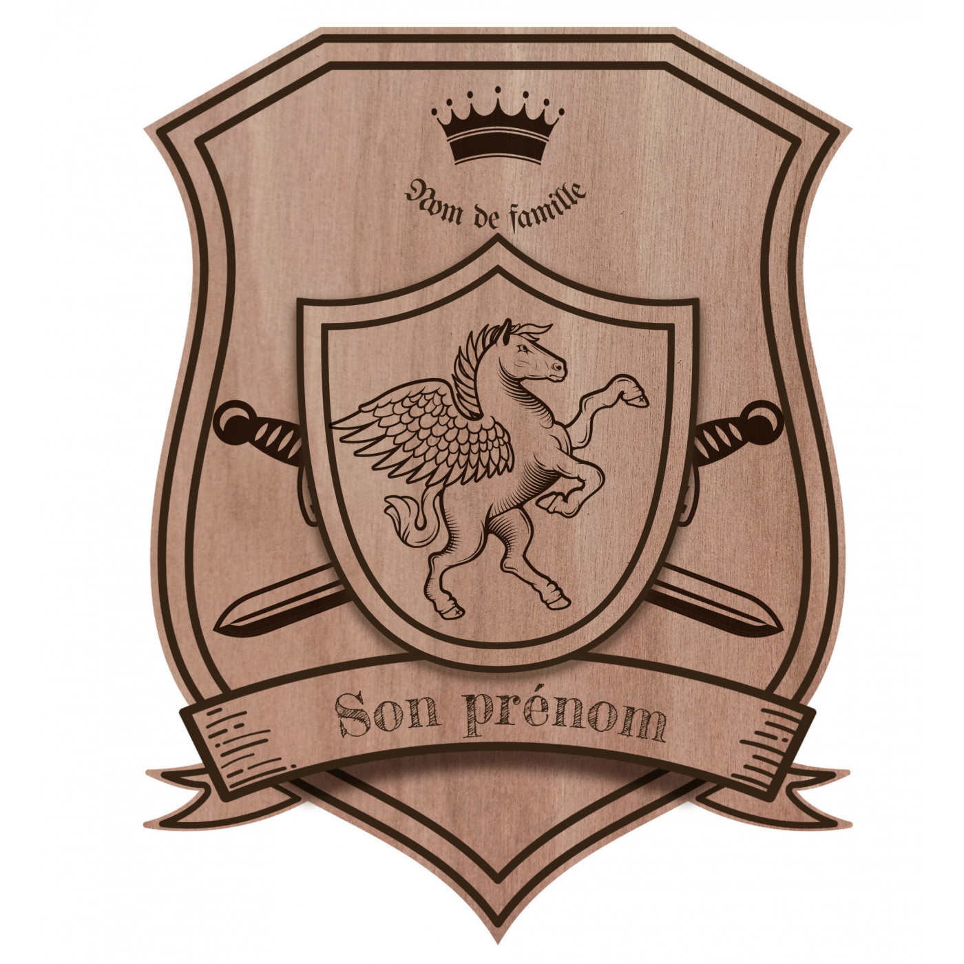 Blason en bois personnalisable