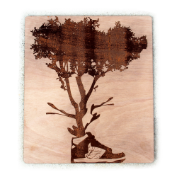 Panneau de décoration "Les pieds sur terre"