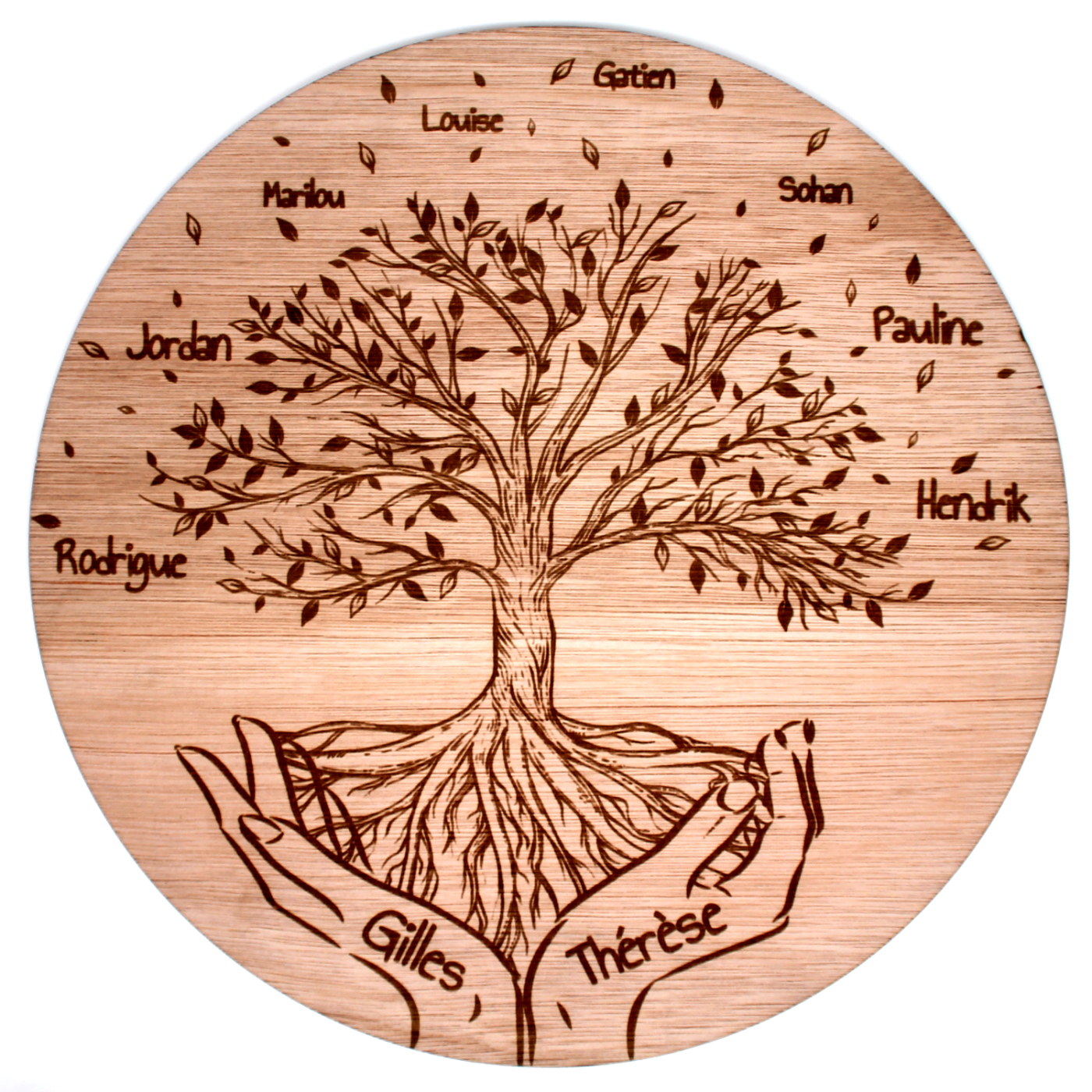 Joli cercle arbre de vie murale à personnaliser avec Prénoms