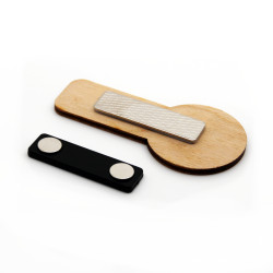 Badge Pharmacie Rectangulaire en Bois Gravé