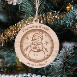 Boule de Noël personnalisé en bois "Bonhomme"