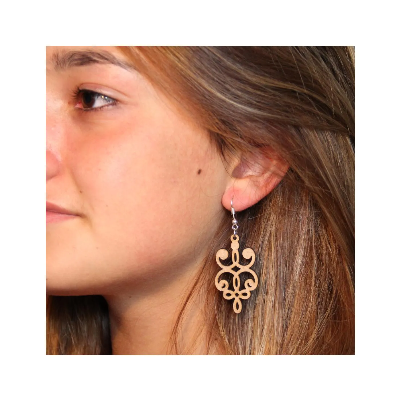 Boucles d'oreille en bois "Mélissa"