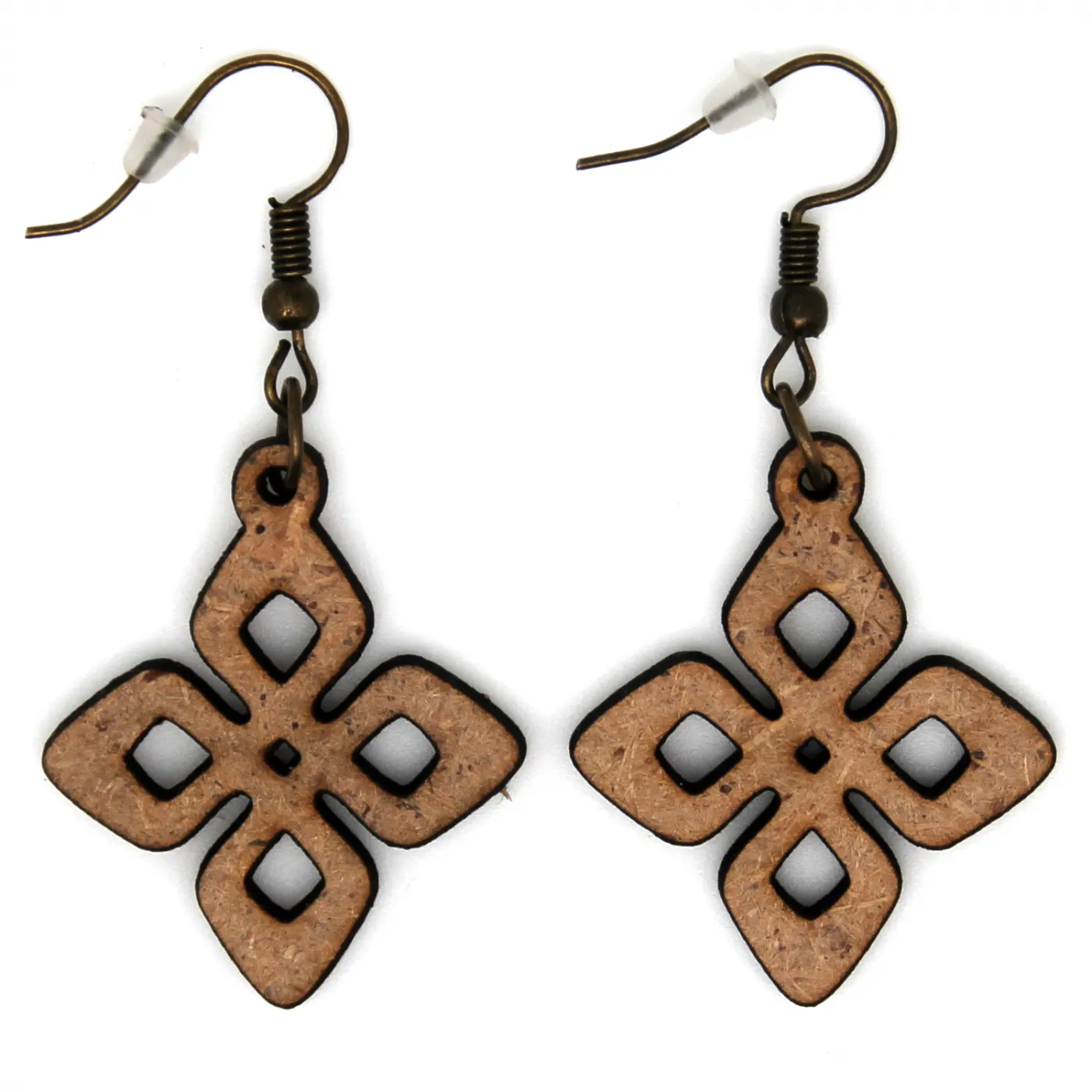Boucle d'oreille en bois "Ethnique"