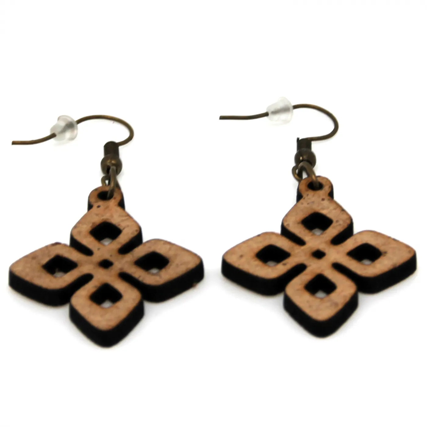 Boucle d'oreille en bois "Ethnique"