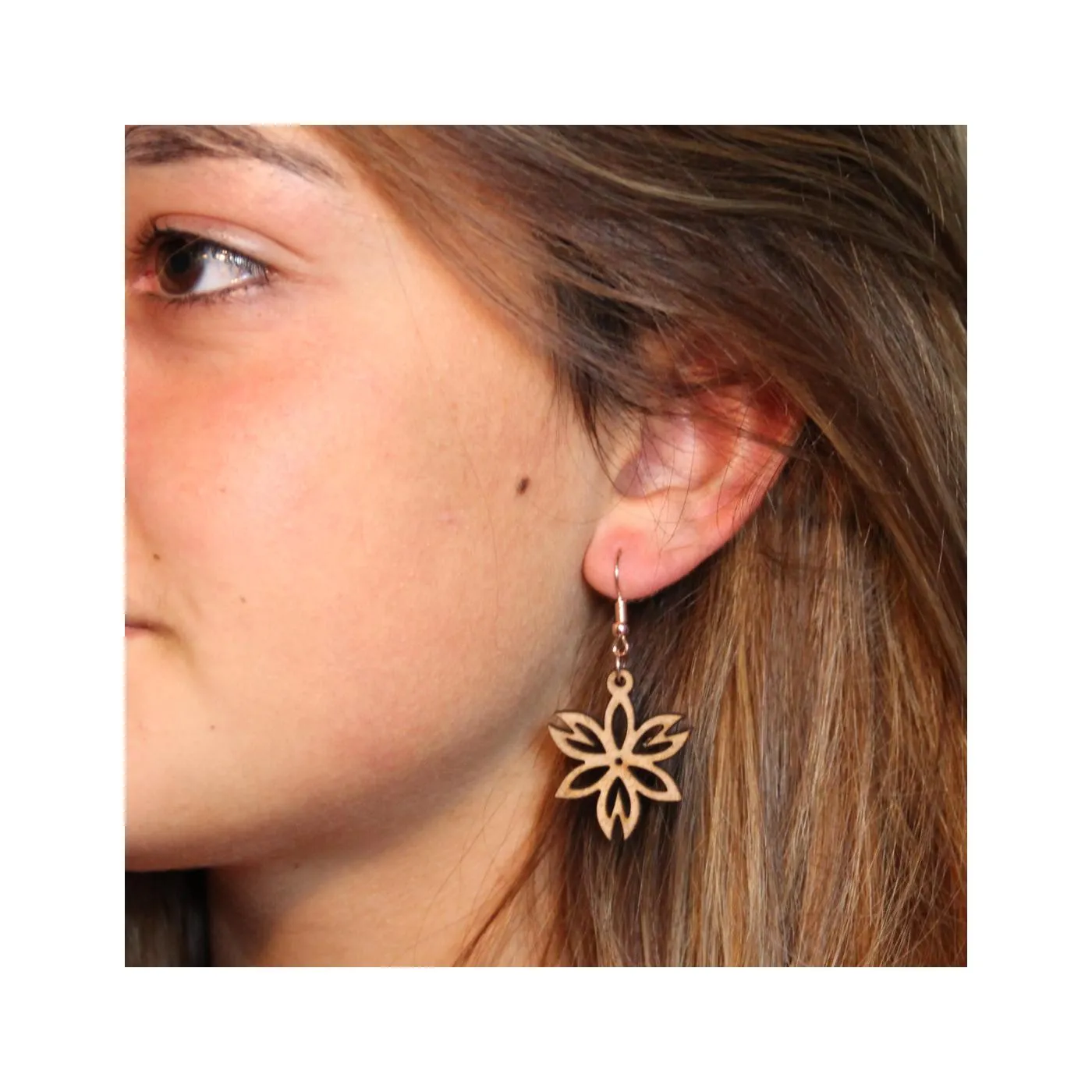 Boucle d'oreille en bois "Louise"