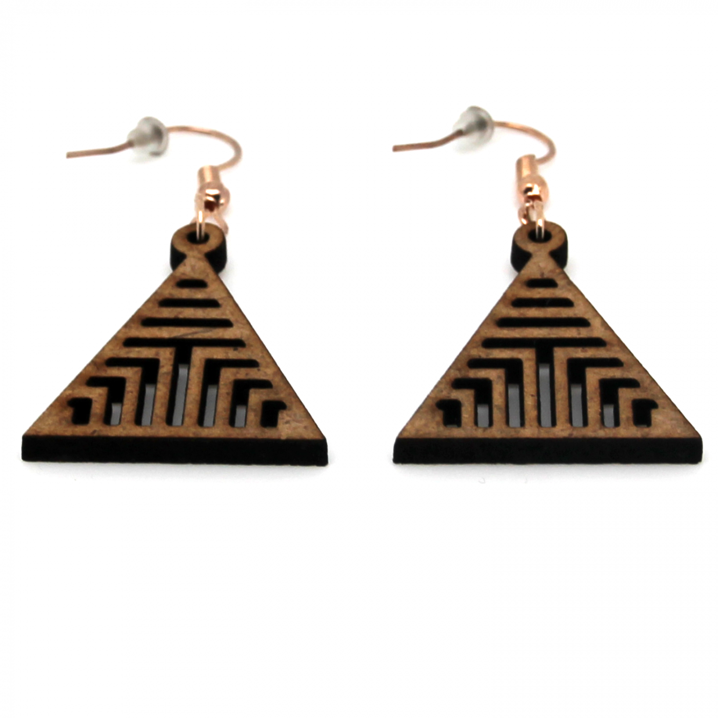 Boucle d'oreille en bois "triangle"