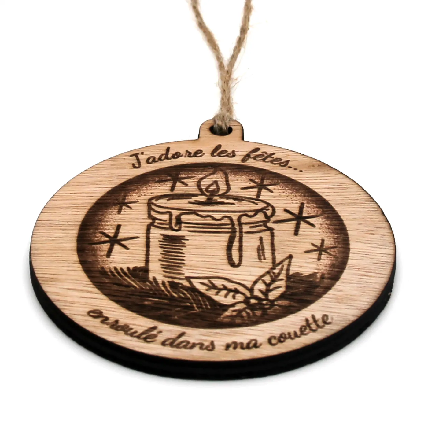 Boule de Noël personnalisé en bois "Bougie"
