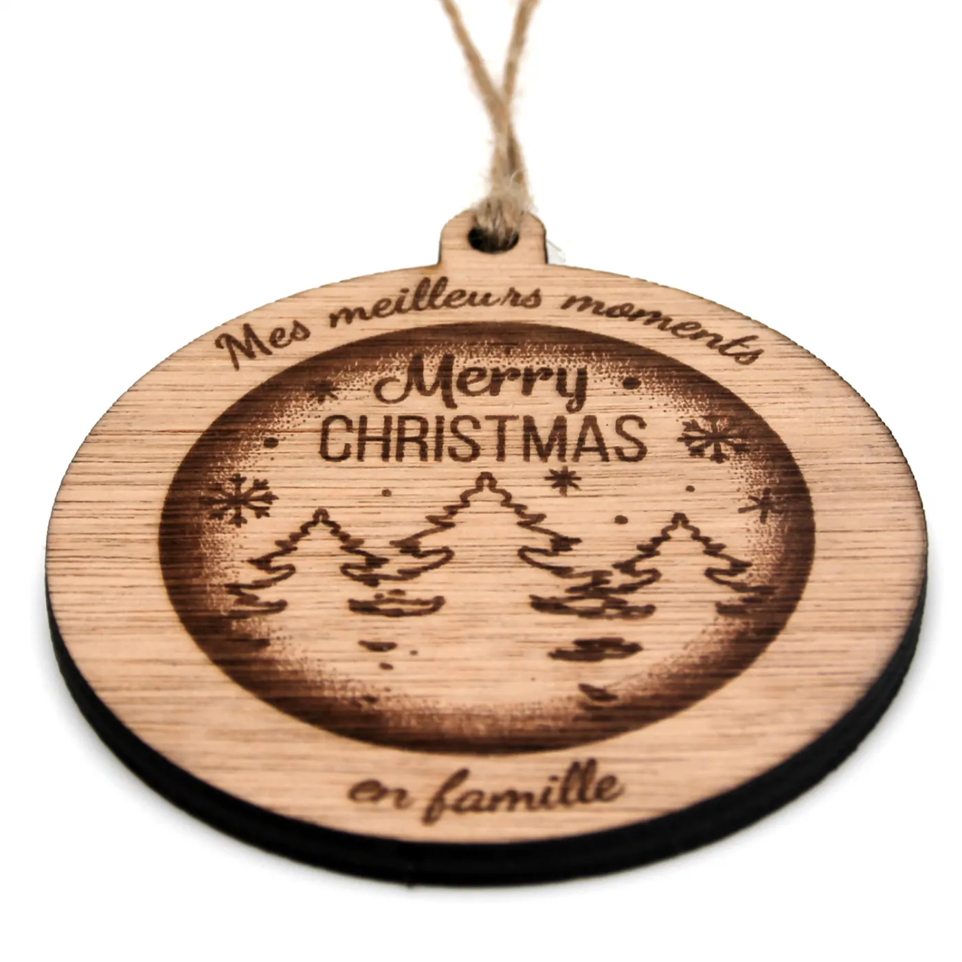 Boule de Noël personnalisé en bois "Sapin"
