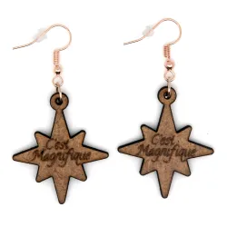 Boucles d'oreille en bois "Étoile"