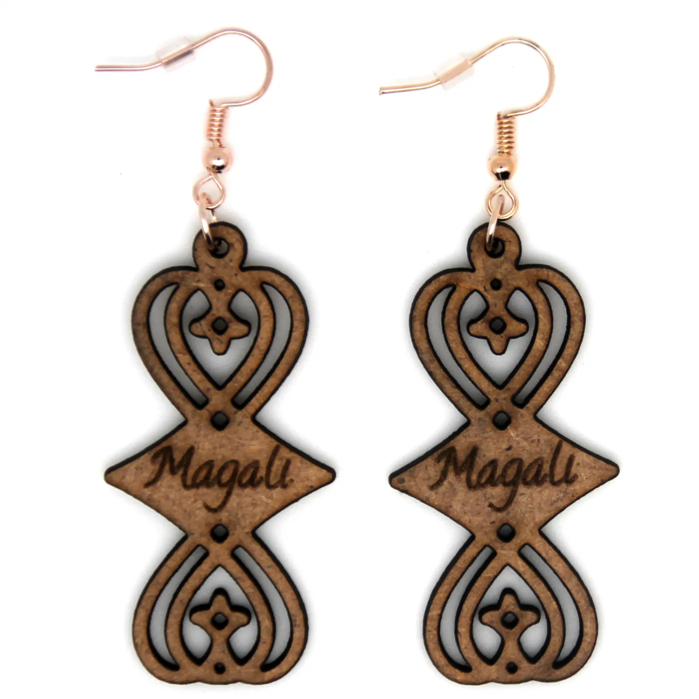 Boucle d'oreille en bois "Magali"
