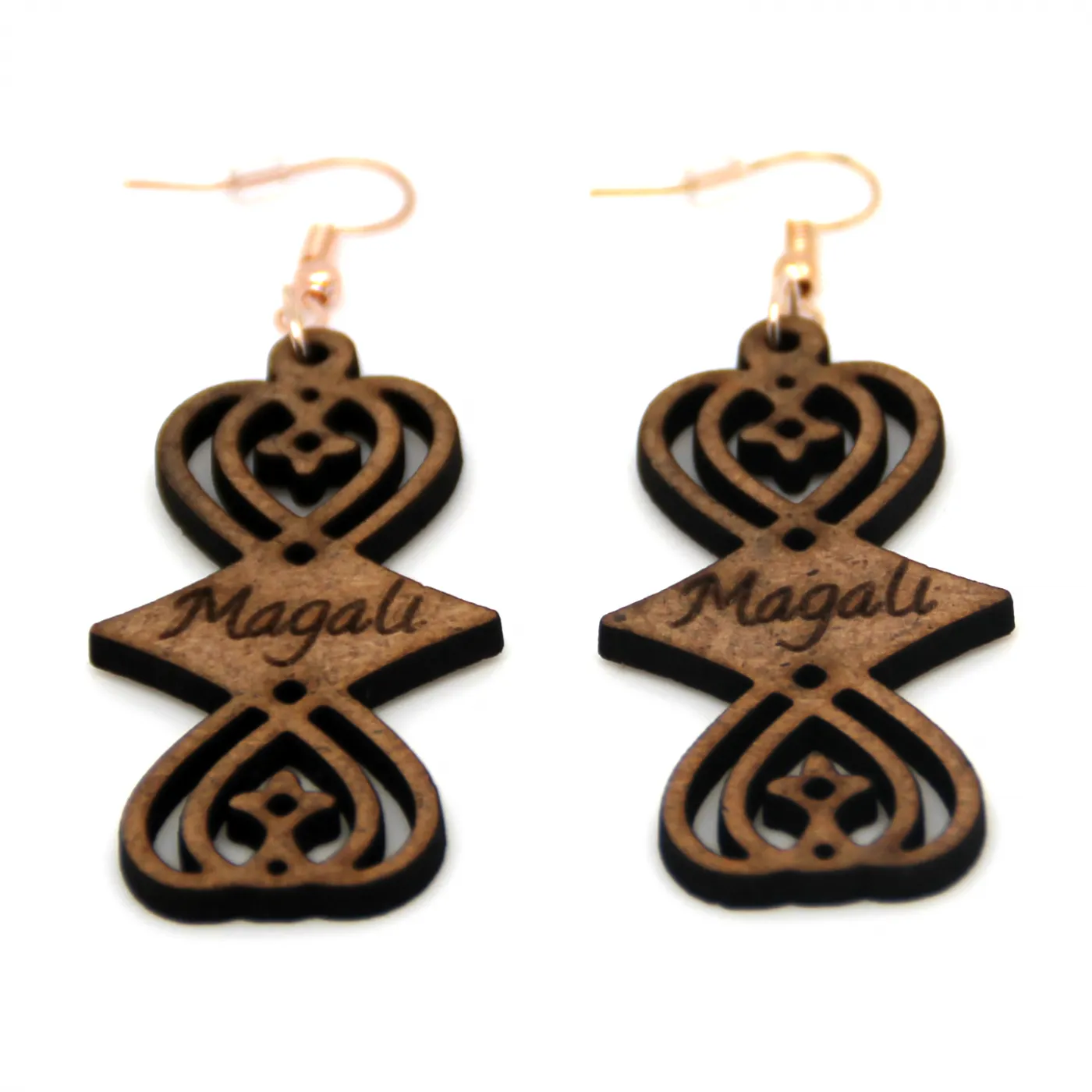 Boucle d'oreille en bois "Magali"