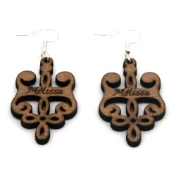 Boucles d'oreille en bois "Mélissa"