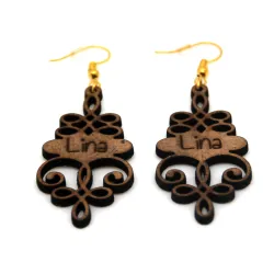 Boucle d'oreille en bois "Oriental"