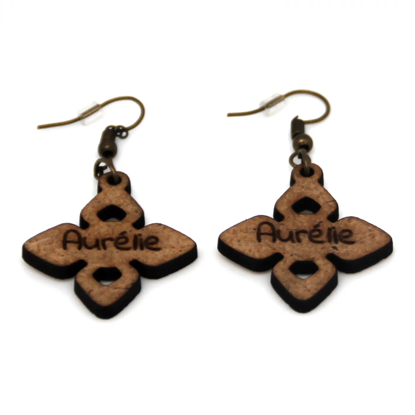 Boucle d'oreille en bois "Ethnique"