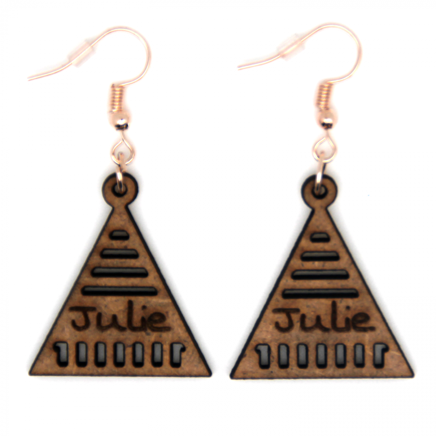 Boucle d'oreille en bois "triangle"