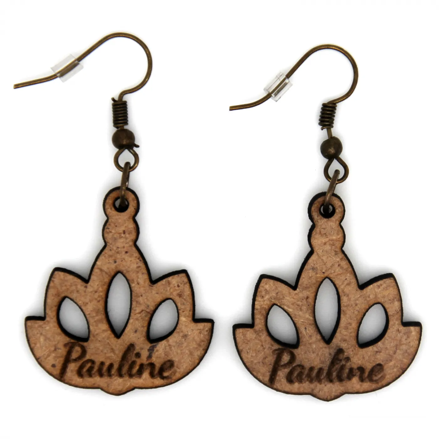 Boucles d'oreille en bois "pauline"