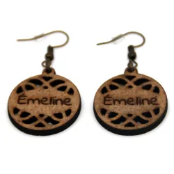 Boucles d'oreille en bois "ronde"