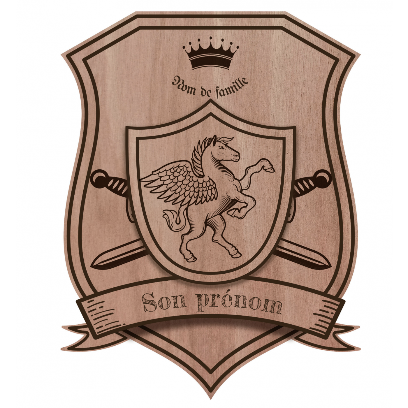 Blason en bois personnalisable
