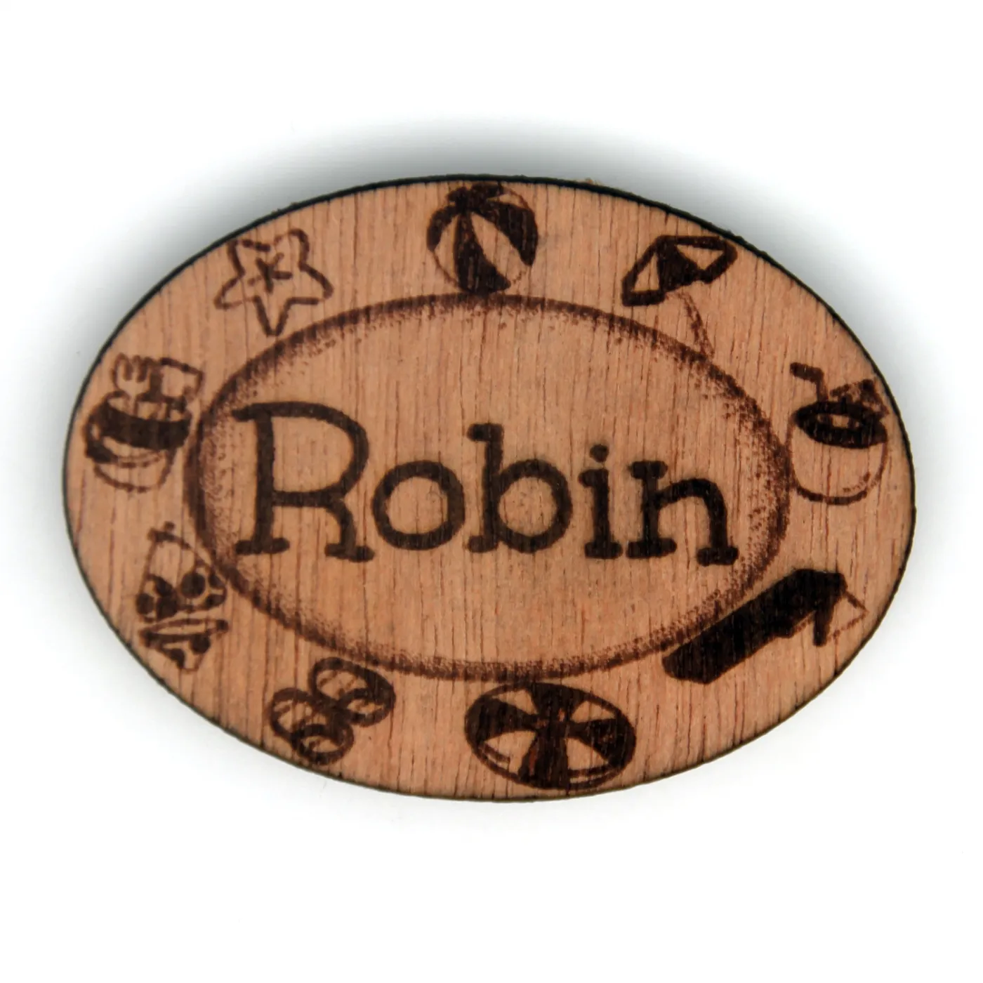 Magnet en bois personnalisé "Plage"