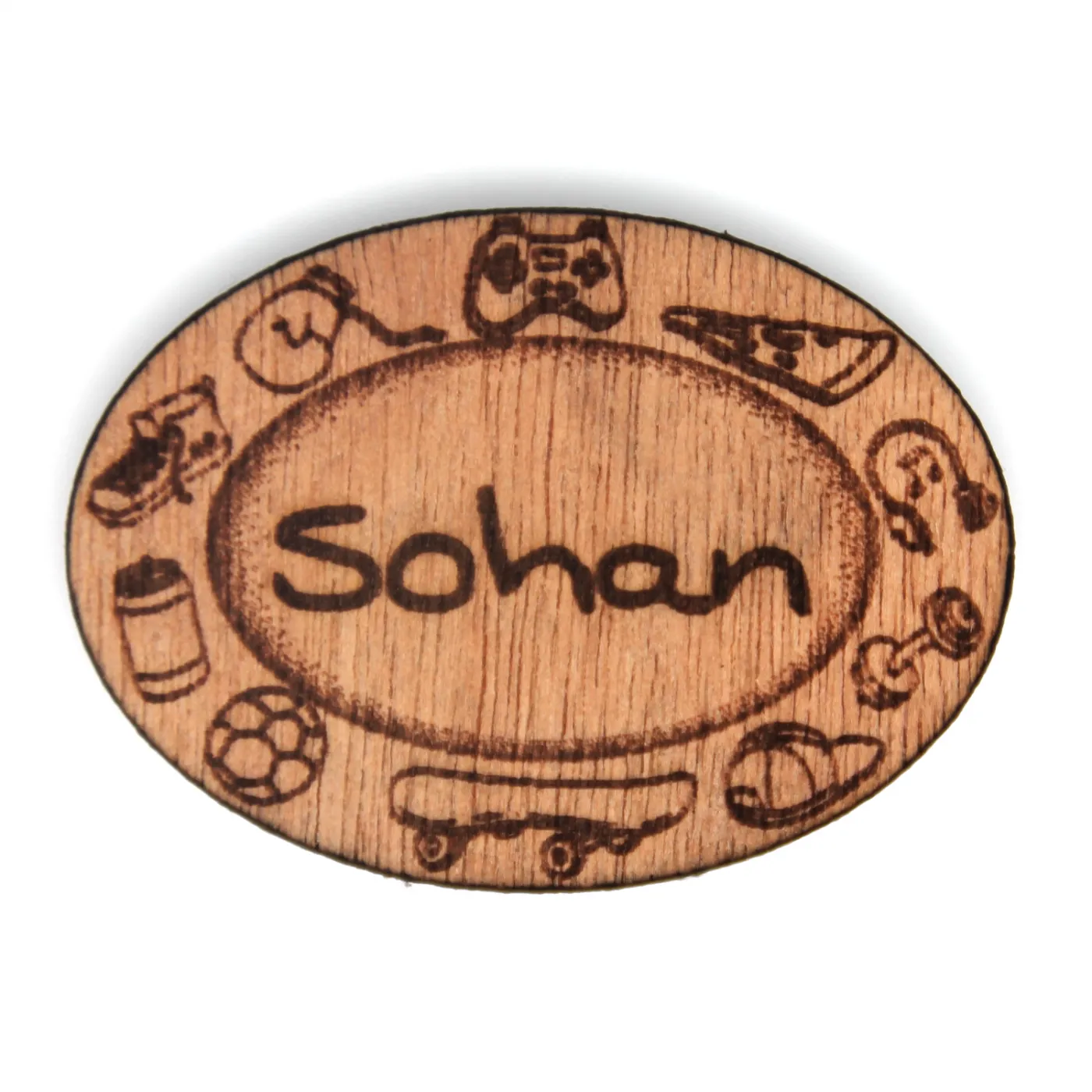 Magnet en bois personnalisable pour les geek