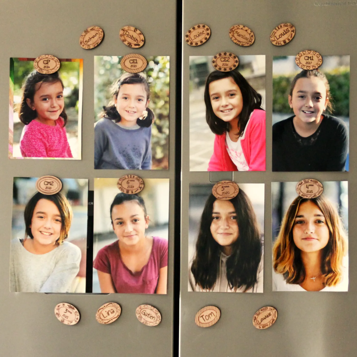 Magnet bois personnalisé "rayé"