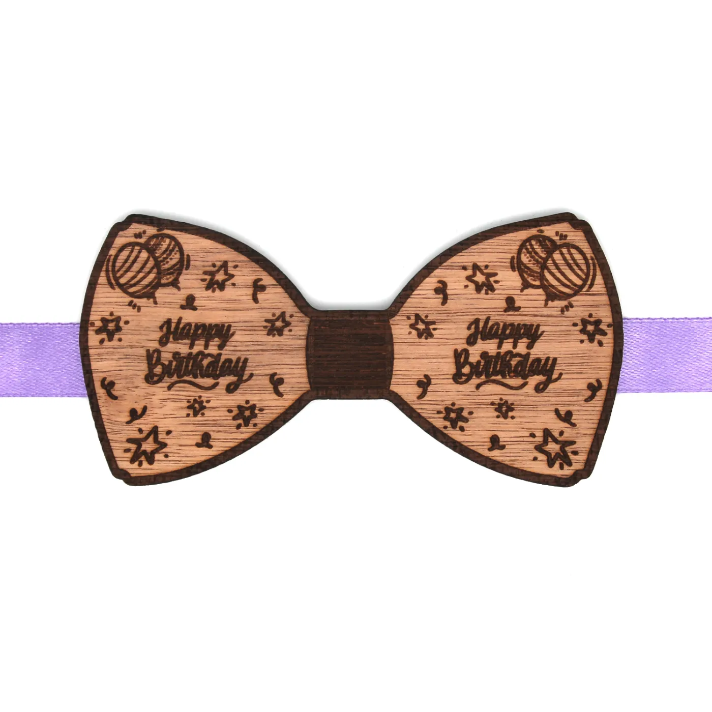 Noeud Papillon en bois "Anniversaire"