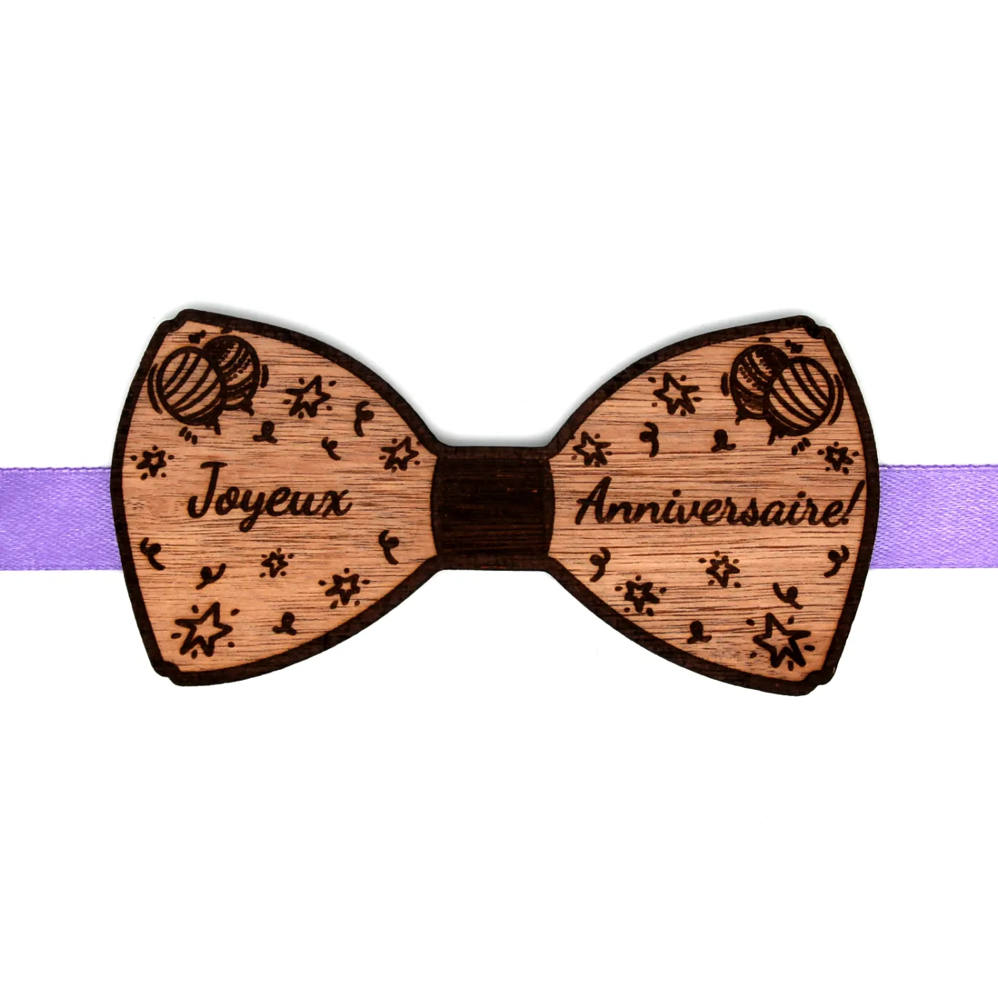 Noeud Papillon en bois "Anniversaire"