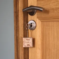 Porte clé bois personnalisé "Carré"