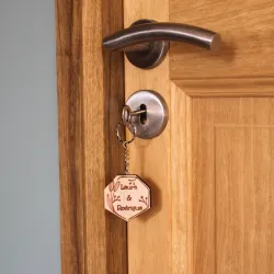 Porte clé personnalisé "Heptagone"
