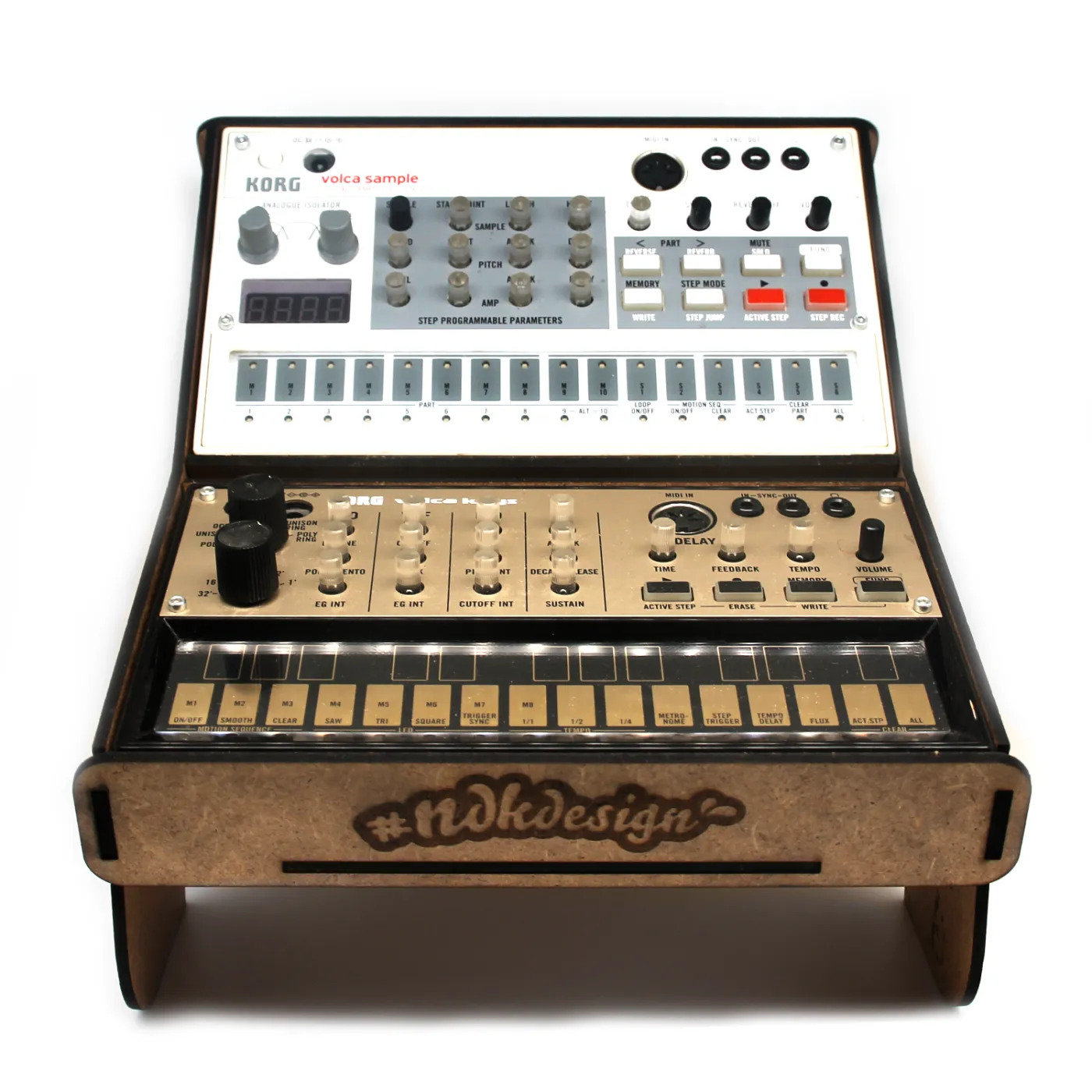 Support en bois pour KORG volca fm pour 2 PCR Tête de mort