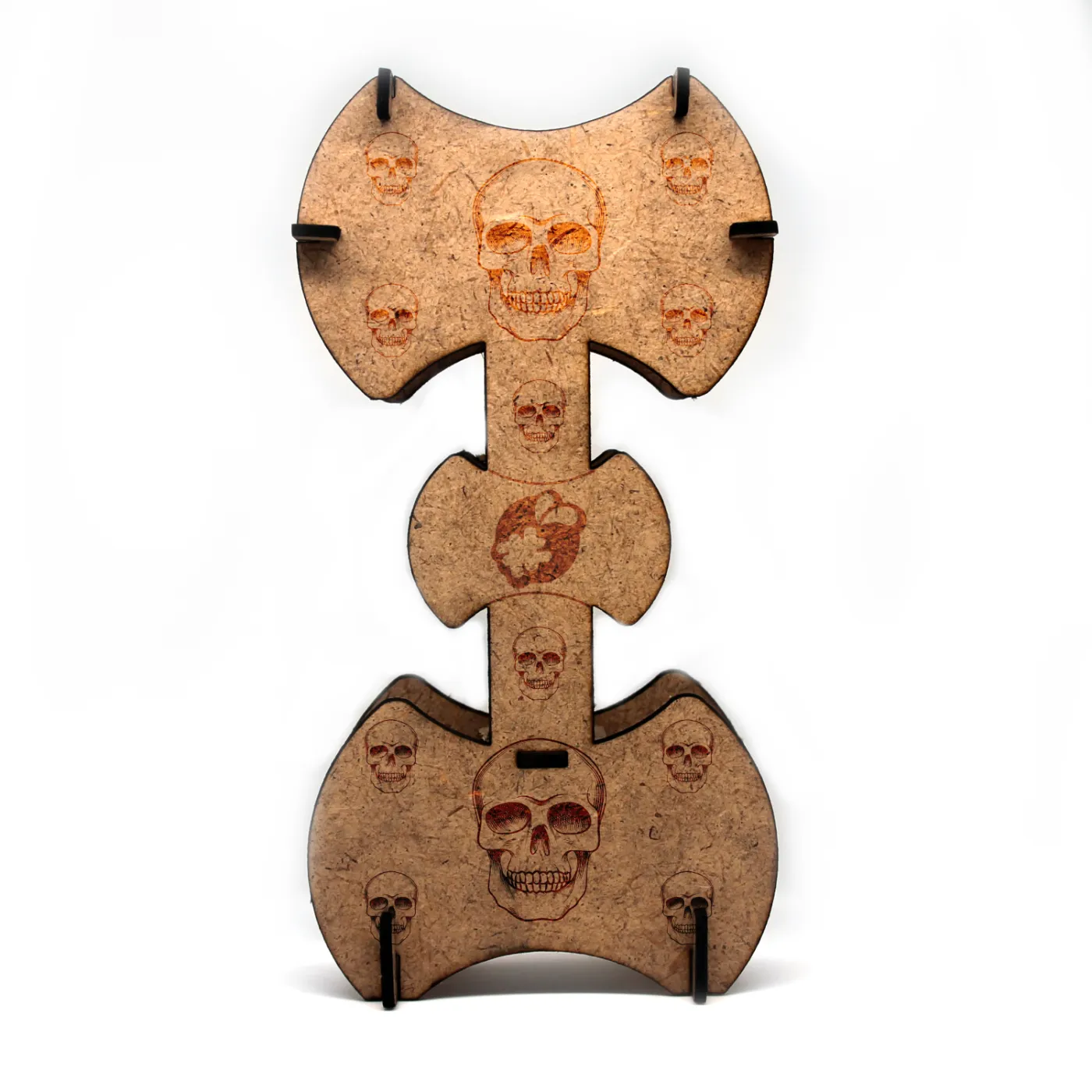 Support en bois pour Casque et Manette design têtes de mort
