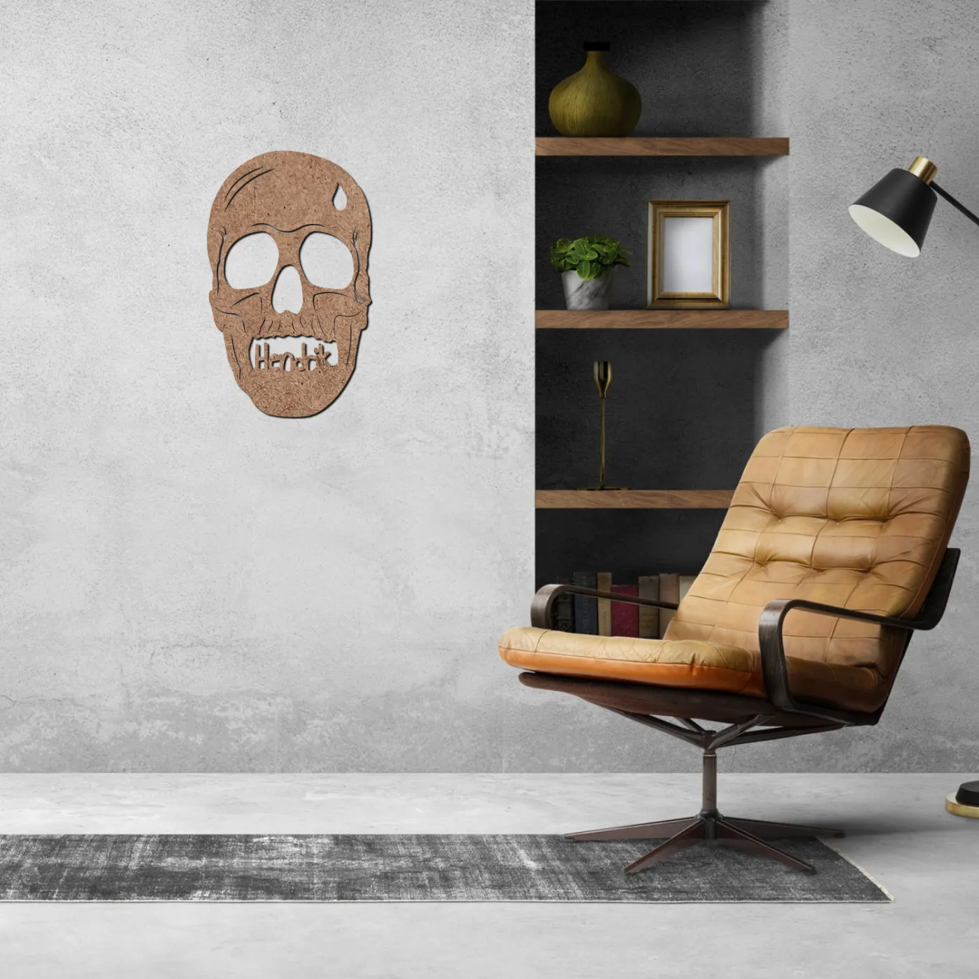 Prénom personnalisé en bois "Tête de mort"