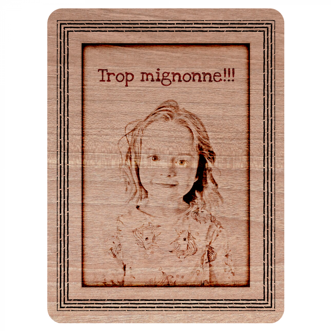 Plaque en bois personnalisée portrait