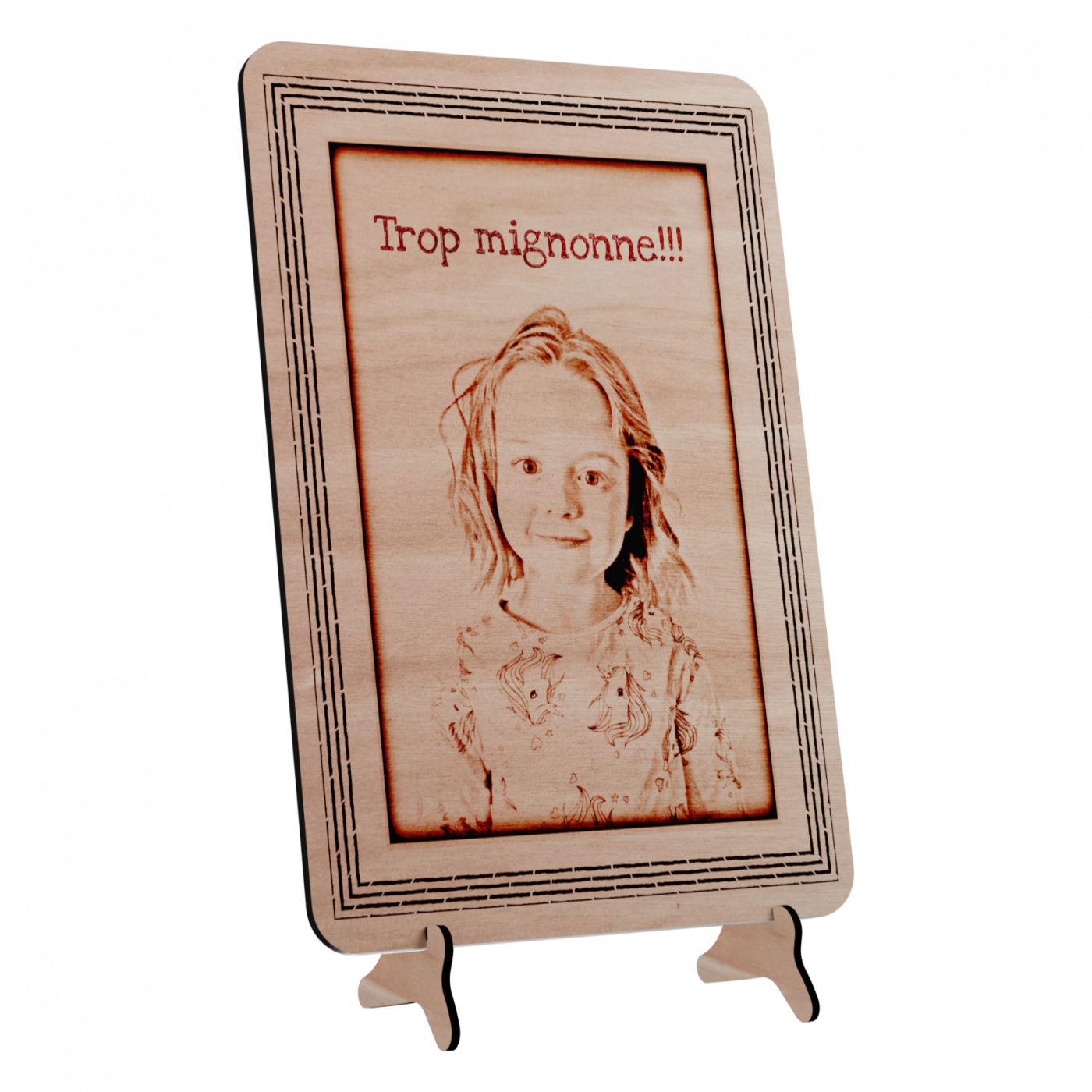 Plaque en bois personnalisée portrait